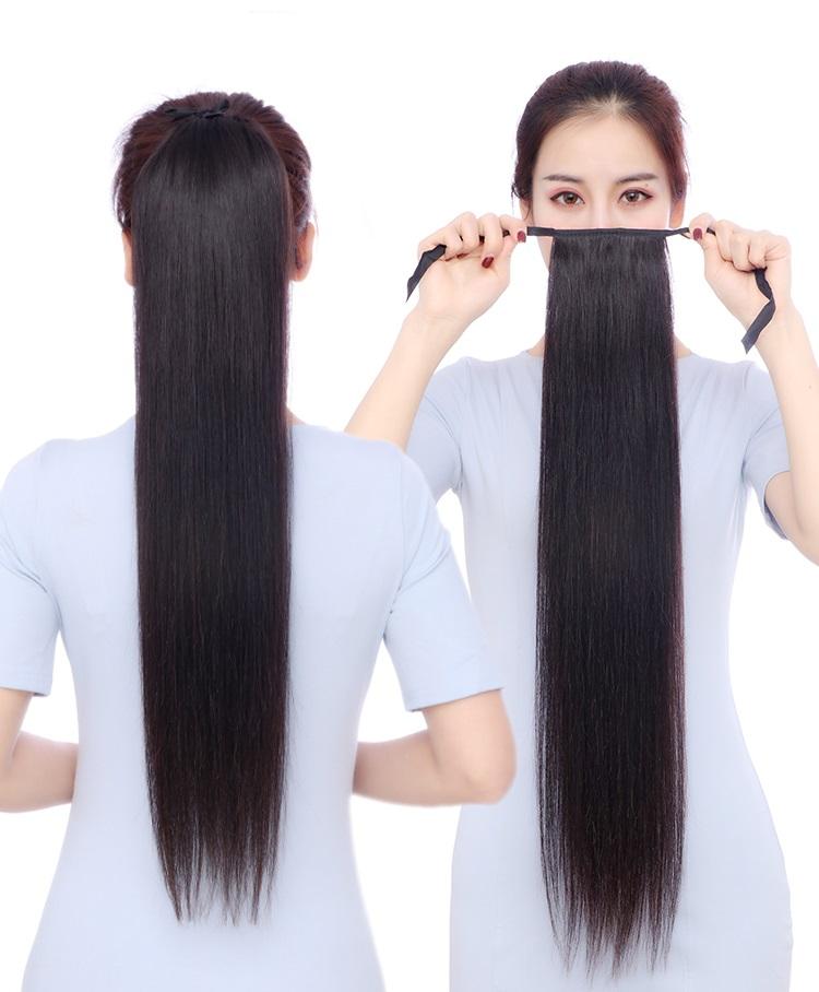 Straight Hair Wig 60cm D13L 💖 Freeship 💖 Women's Long Ponytail Wigs, Women's Ponytail Wigs, Women's Hair Tie Wigs Wholesale 35K