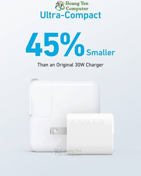 Cốc Sạc Nhanh Mini Anker 323 A2331 (QC3.0 18W, PD 20W, PD 33W) - BH 12 tháng