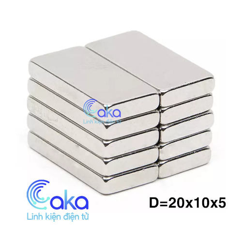 Nam châm đất hiếm 20x10x5mm hình chữ nhật