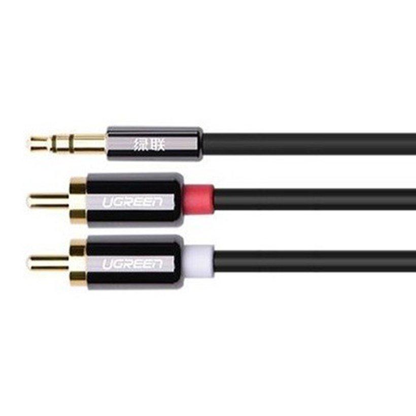Cáp Audio 3.5mm ra 2 đầu RCA Ugreen 10583 (dài 1.5m) Chính Hãng