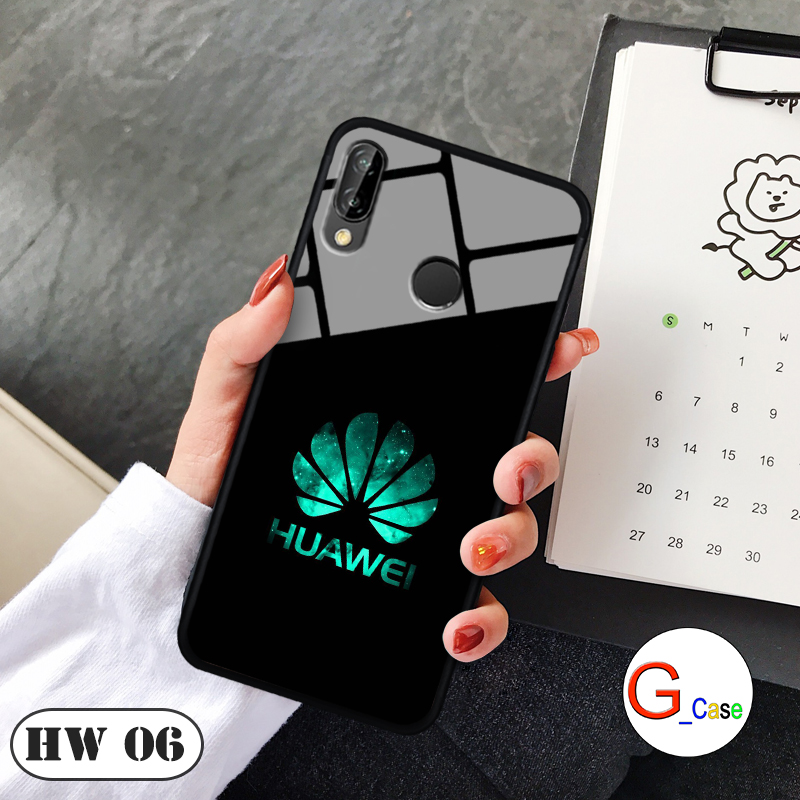 Ốp lưng HUAWEI NOVA 3E - lưng kính in logo hãng điện thoại