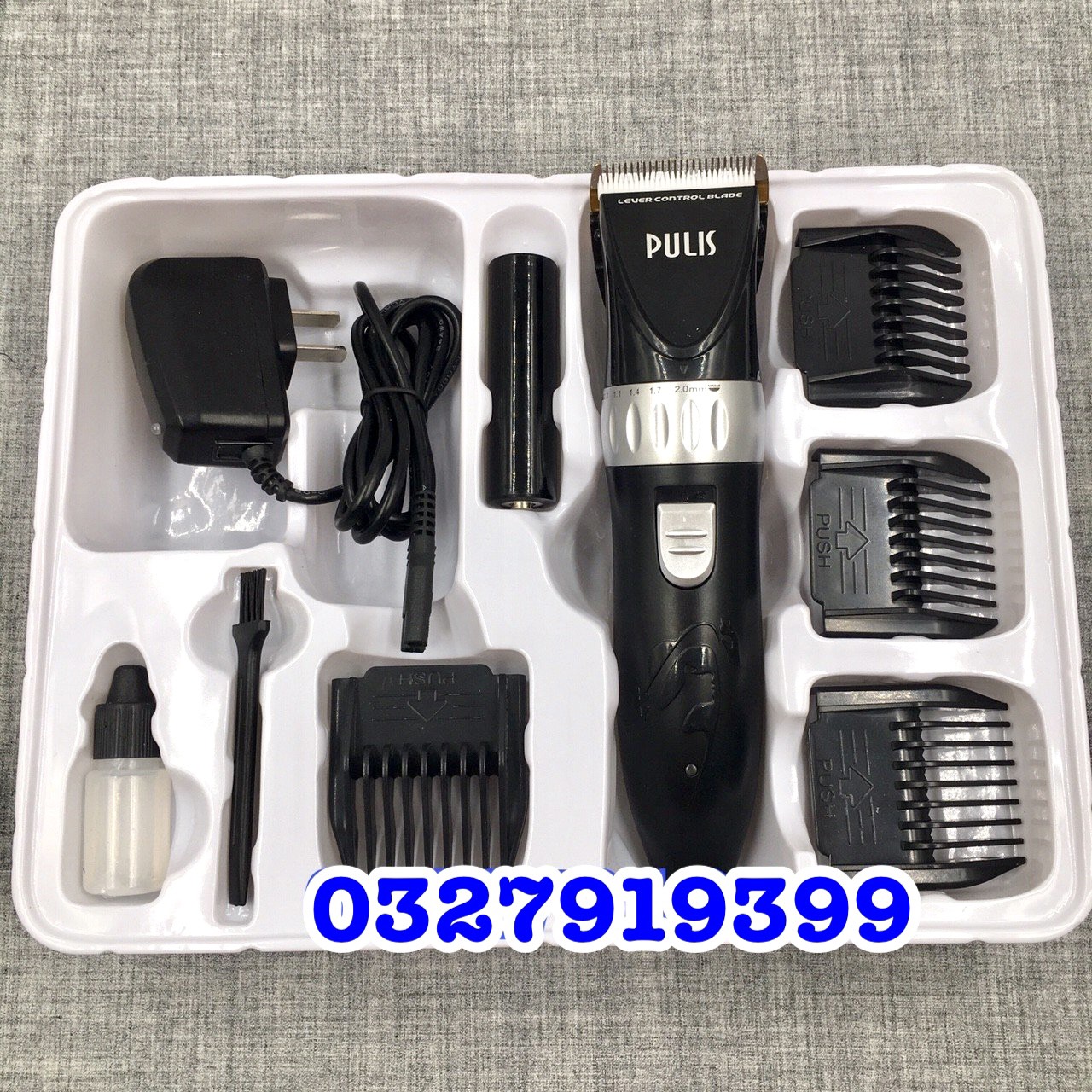 Pulis 2-Battery Hair Clipper Pulis 882 - New Model, Titanium & Ceramic Blades, 2200Mah Capacity, Highly Safe, 4-Hour Usage Time, High-End Trimmer