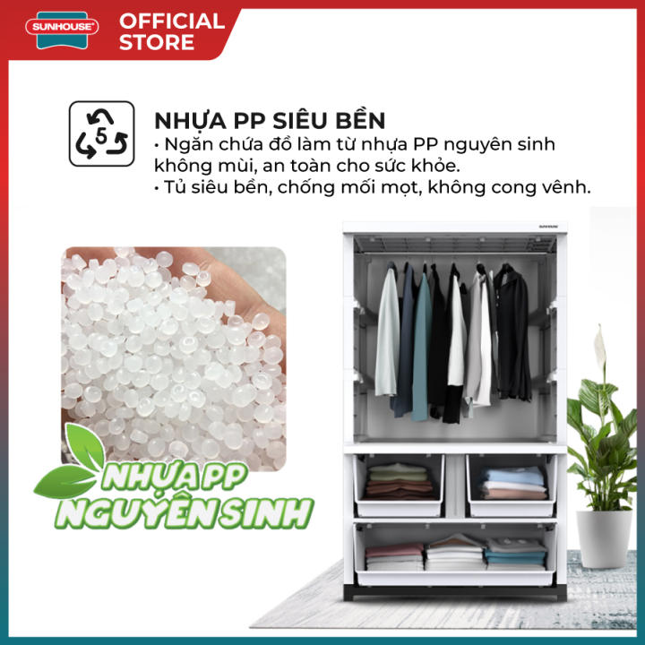 Tủ nhựa 2 cánh 3 ngăn Happy Family Sunhouse KS-CA1177F3 - Hình ảnh 4