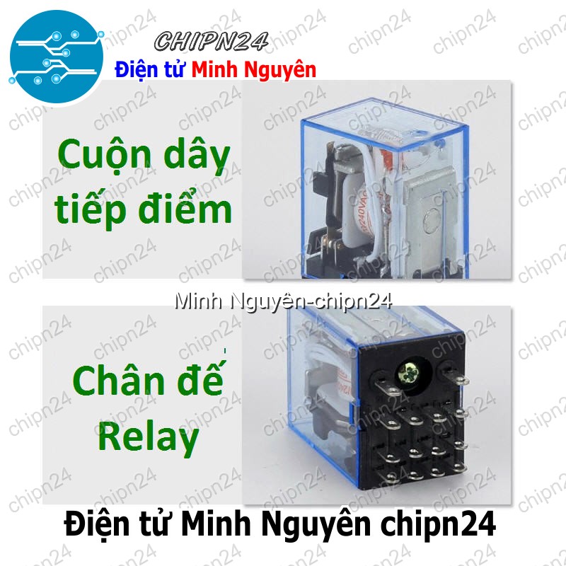 [1 con] (F201) Relay kiếng MY4NJ 14 chân 5A (HH54P AC220V/DC24V/DC12V) - [Chọn Loại] - HHH.00122