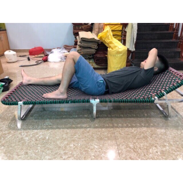 Giường gấp khung nhôm( Ảnh thật)