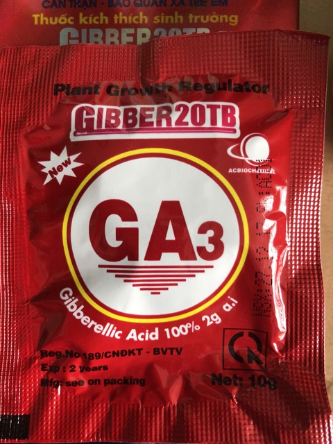CHẤT ĐIỀU HÒA SINH TRƯỞNG GA3 20% ( Gibberellic Acid 100%)  viên 10gr