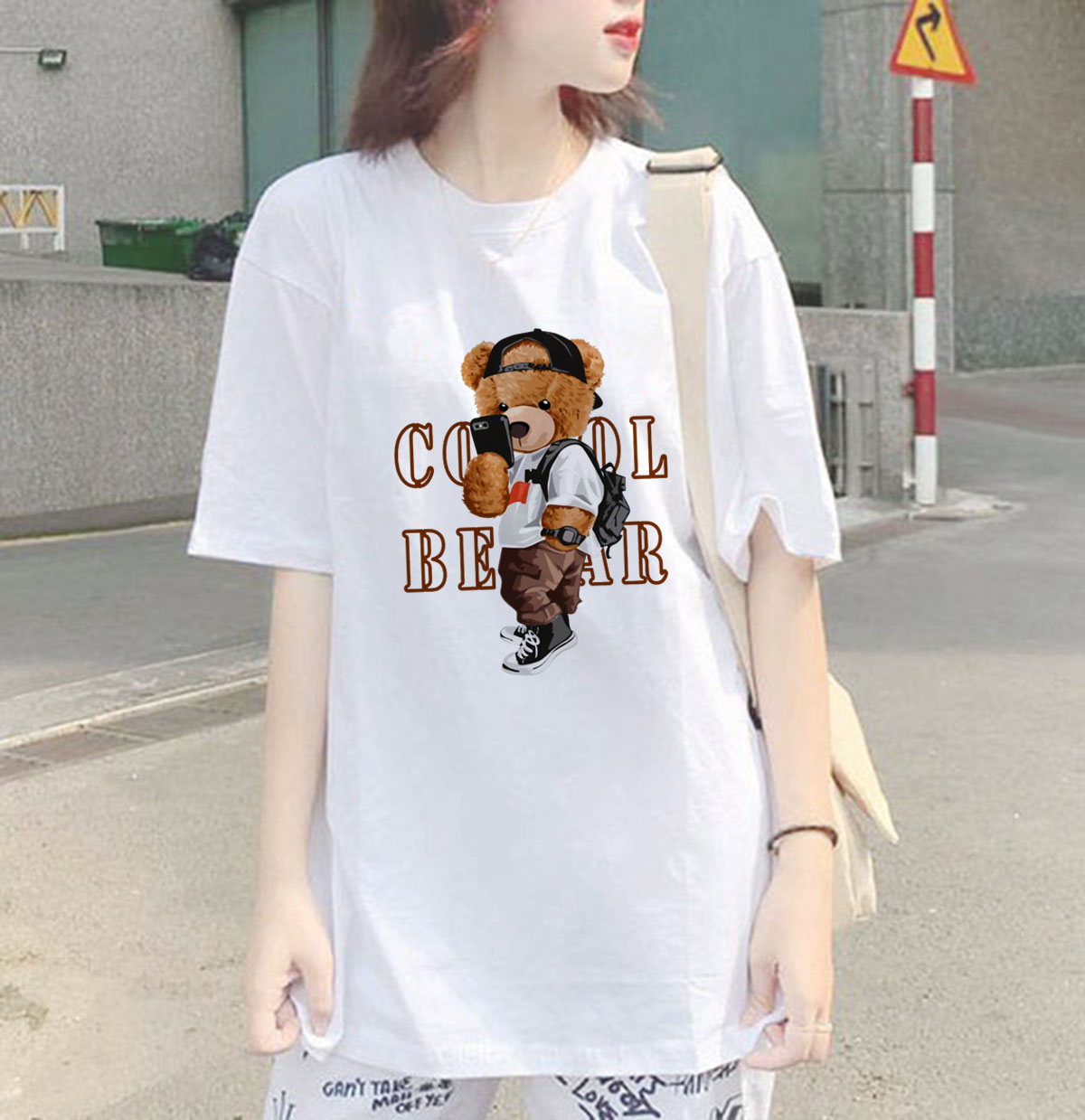 (HCM-HOT SALE) Áo Thun UNISEX FREESIZE Tay Lỡ "In Hình BEAR"