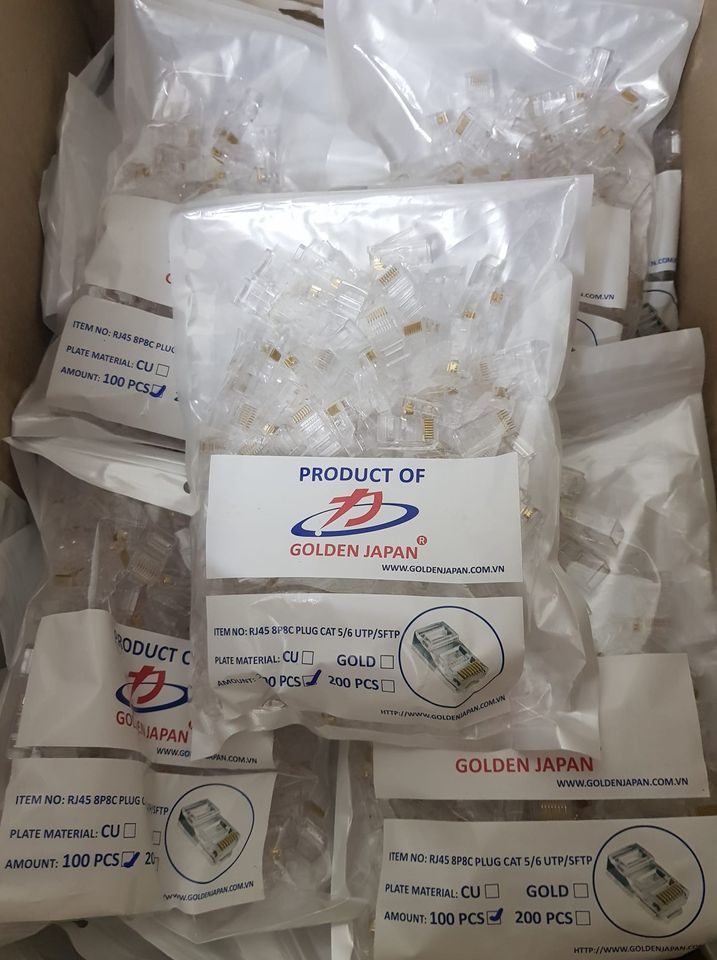 Sỉ 5 bịch Hạt Mạng Golden Japan - Đầu Bấm mạng Goldenjapan chân đồng loại xịn