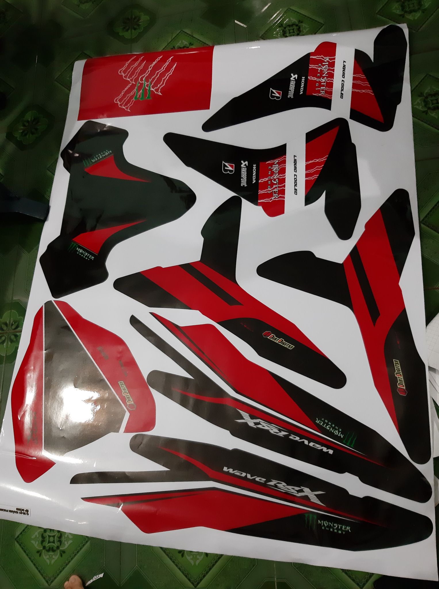 tem trùm wave rsx 2012 đỏ đen monter