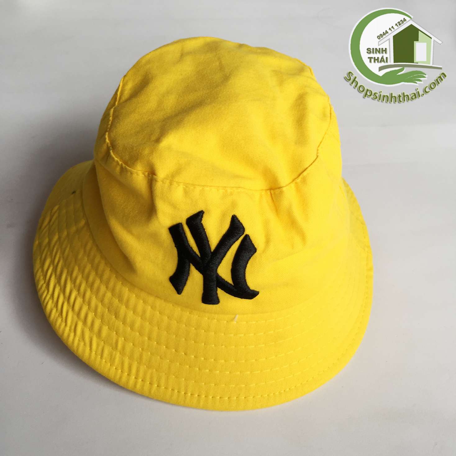 [HCM]Nón mũ bucket tai bèo có vành màu vàng - chữ ngẫu nhiên