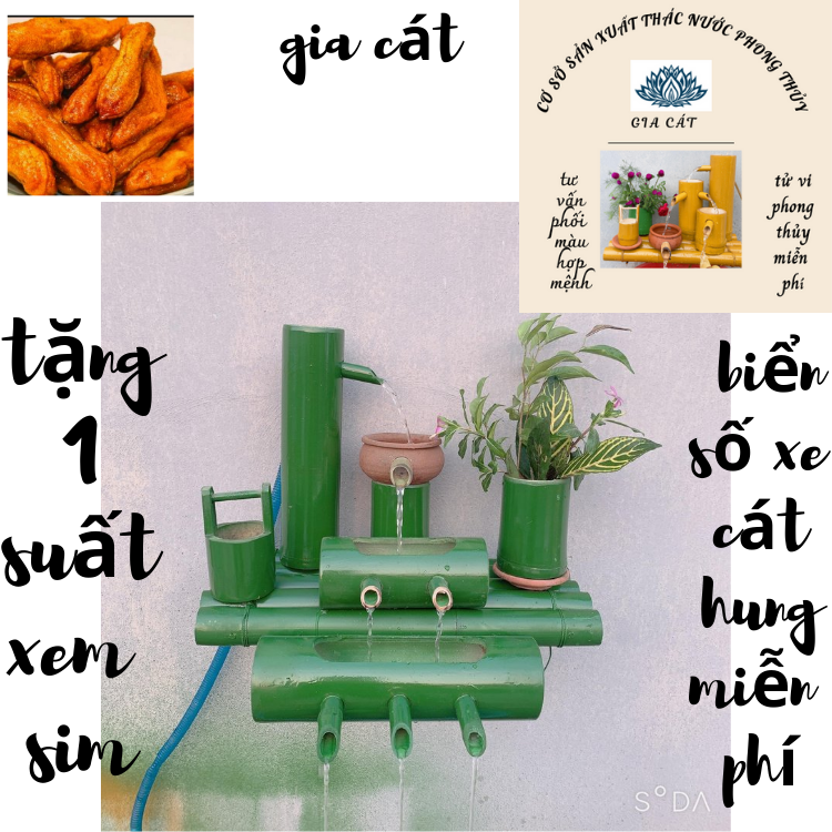 thác nước tài lộc-thác nước phong thủy(tặng 100g chuối sấy dẻo  không đường)