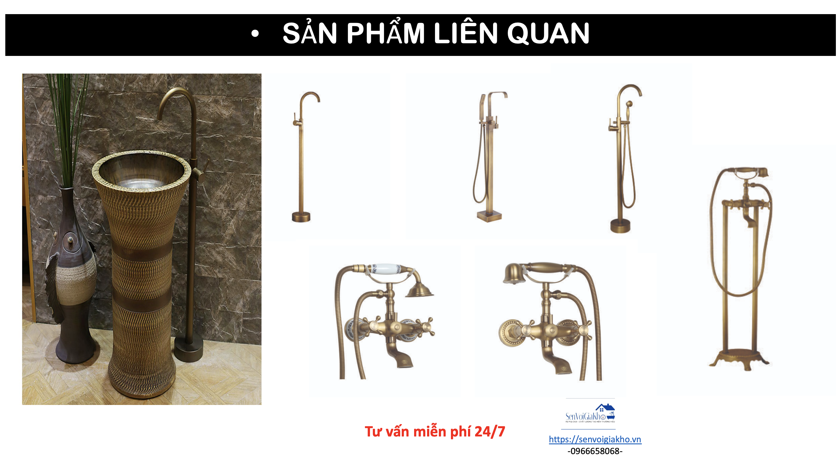 Sen bồn tắm - Sen Tắm đặt sàn cổ điển ( Bh chính hãng )