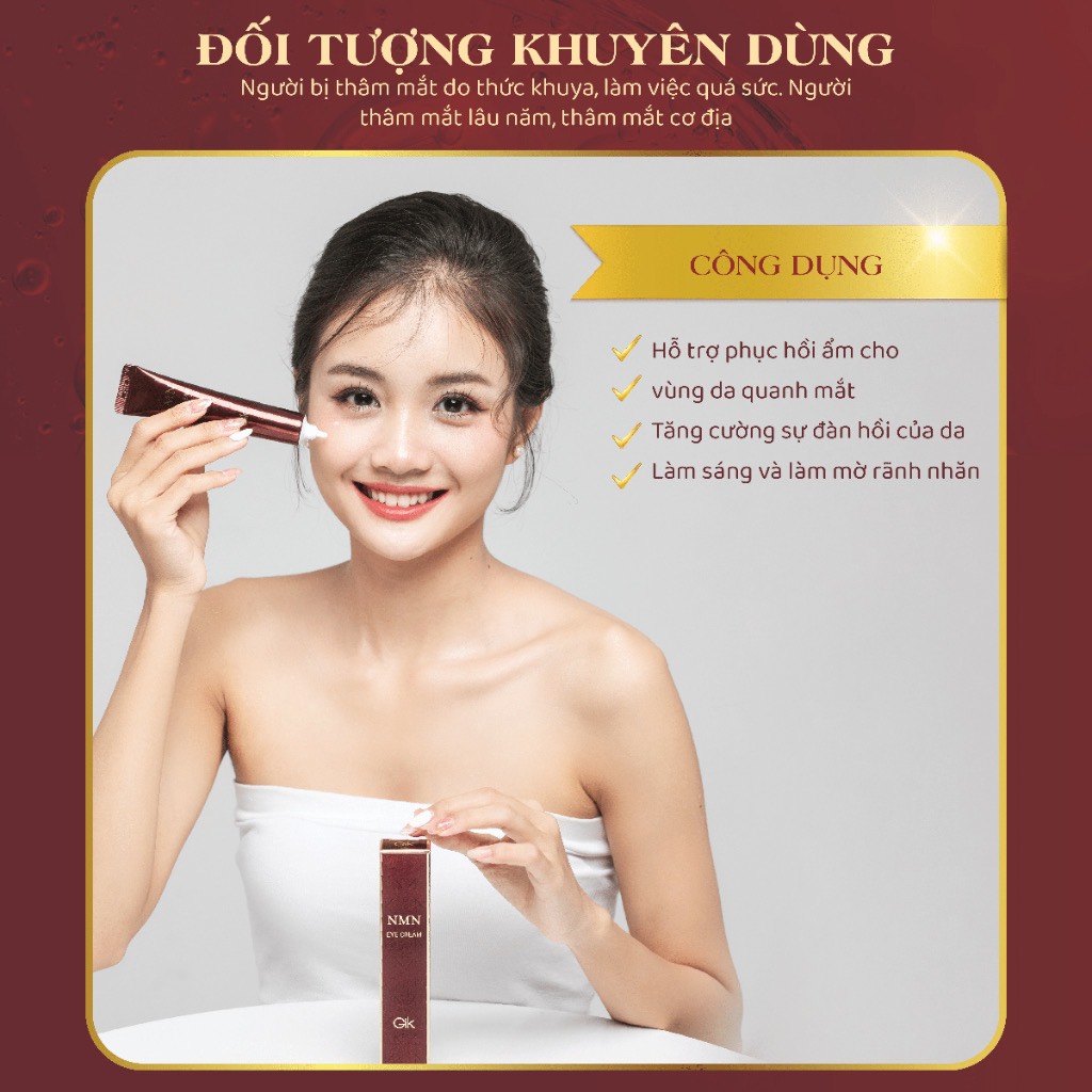 [HSD 2027] Kem Mắt GIK NMN Eye Cream 30ml Giúp Nâng Cơ Chống Lão Hoá Vùng Da Mắt