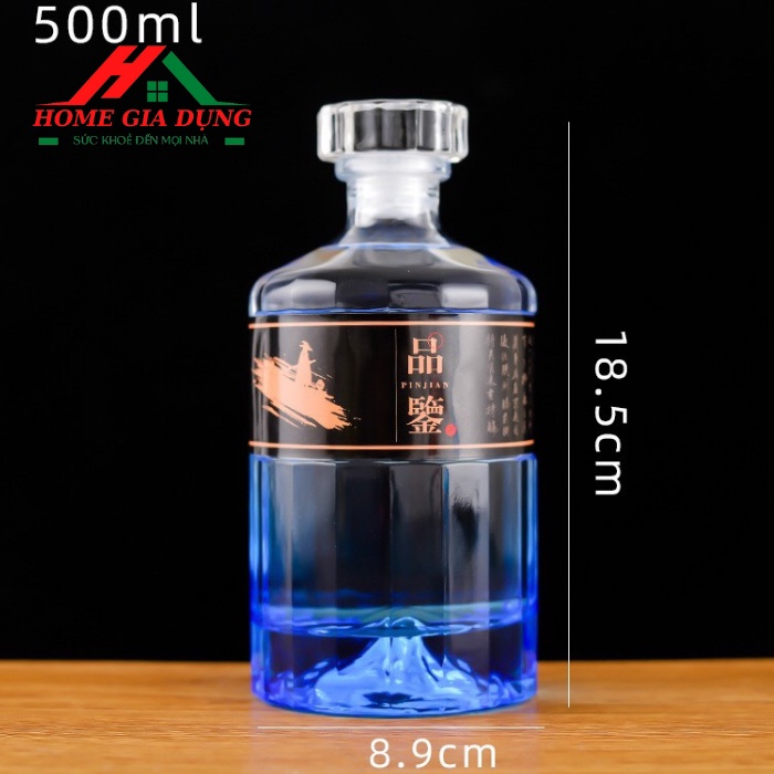 Vỏ Chai đựng Thủy Tinh nhật 500ML,  ( KHÔNG TEM  )