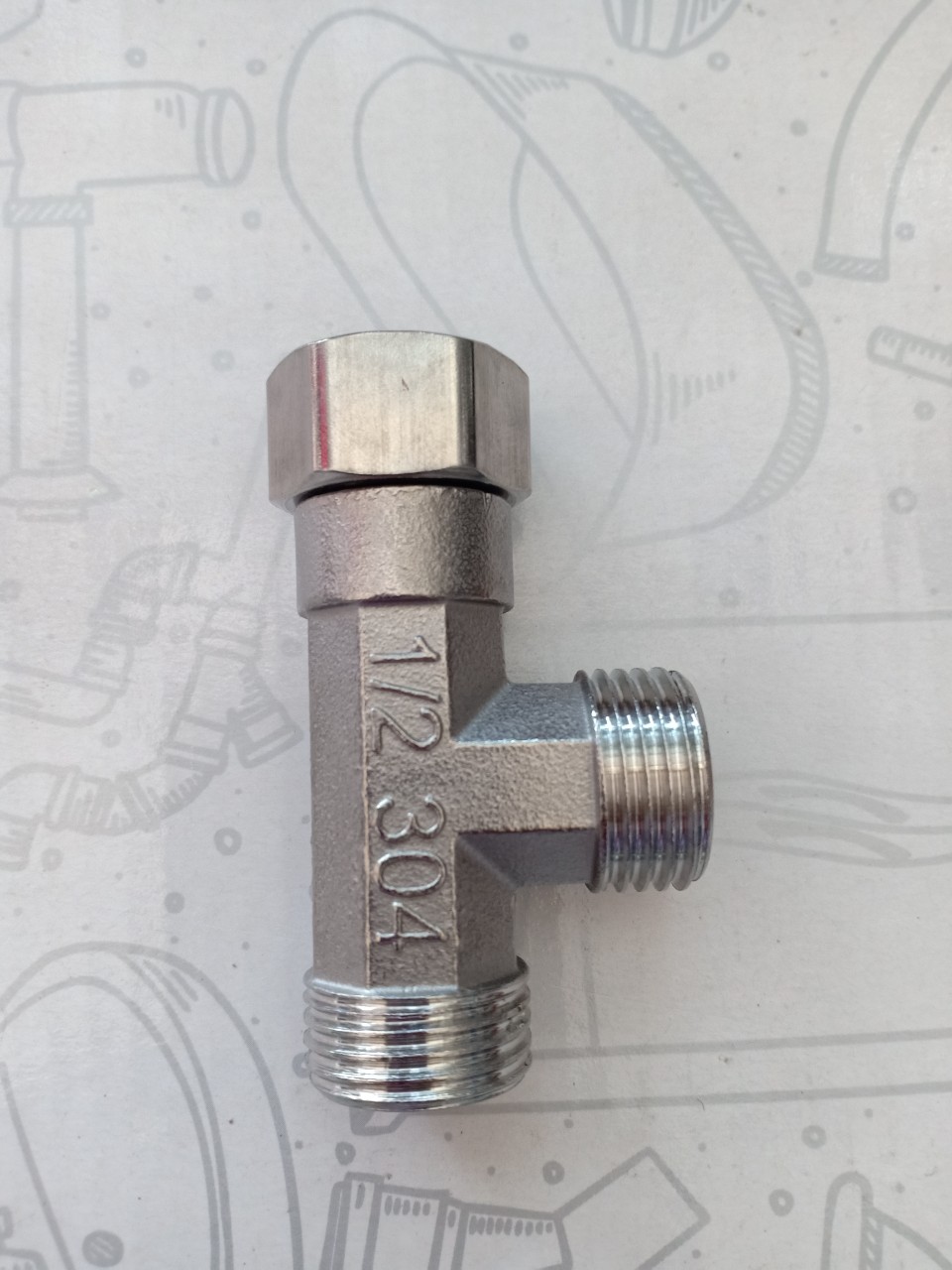 Tê cầu - Tê chia nước 3 đầu ren trong ren ngoài - Tê chia nước bồn cầu và vòi xịt vệ sinh inox