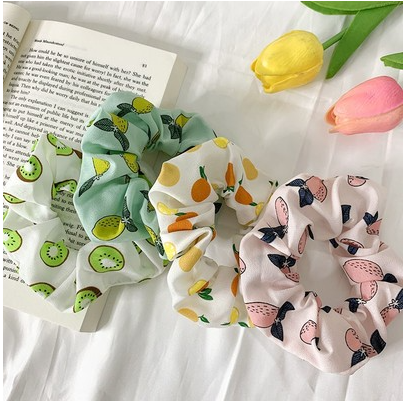 Cột Tóc Scrunchies Hoa Quả Đáng Yêu