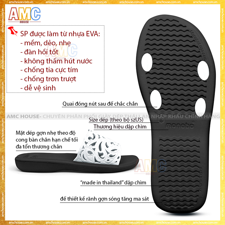 Dép Thái Lan Nữ Monobo Siêu Nhẹ, Êm - Moniga 4.3
