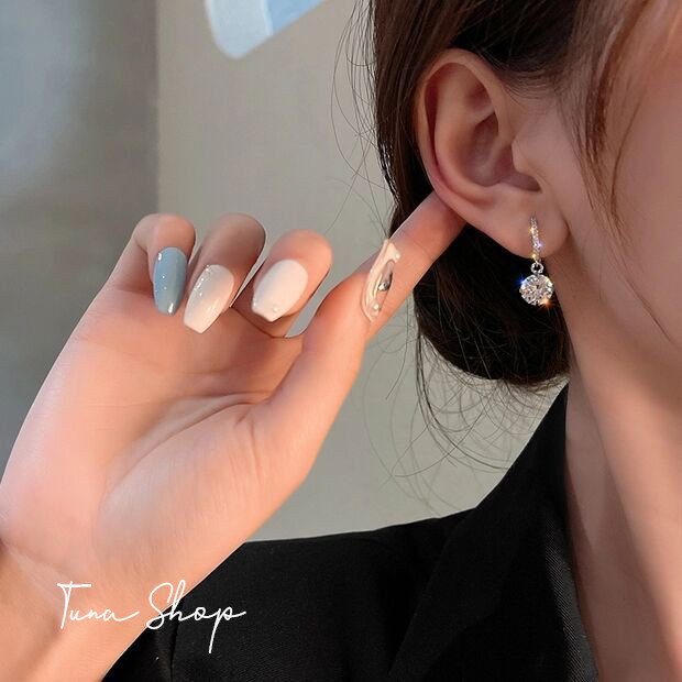 Khuyên tai tròn đá bạc, Hoa tai Bạc nữ _ [HÀNG CÓ SẴN]_ 𝐂𝐚𝐦 𝐤𝐞̂́𝐭 𝐜𝐡𝐮𝐚̂̉𝐧 𝐁𝐚̣𝐜 _ 𝐓𝐔𝐍𝐀𝐒𝐇𝐎𝐏 𝐓𝐫𝐚𝐧𝐠 𝐬𝐮̛́𝐜 𝐁𝐚̣𝐜