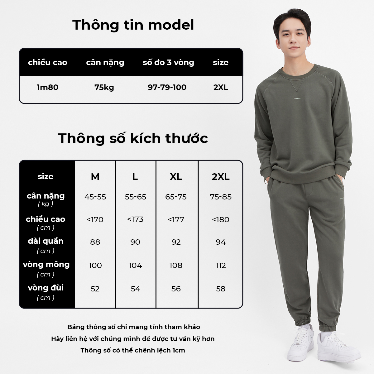 Quần jogger nỉ phối sọc Pattern PQ016