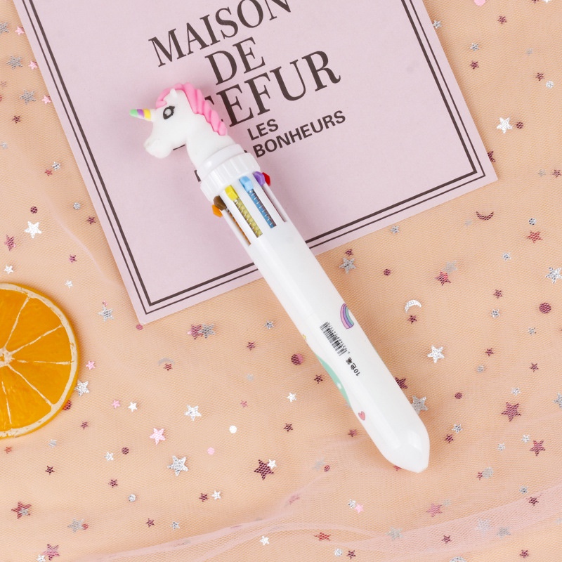 Bút bi nước gel 10 màu mẫu hình Kỳ lân, Khủng long cute độc đáo