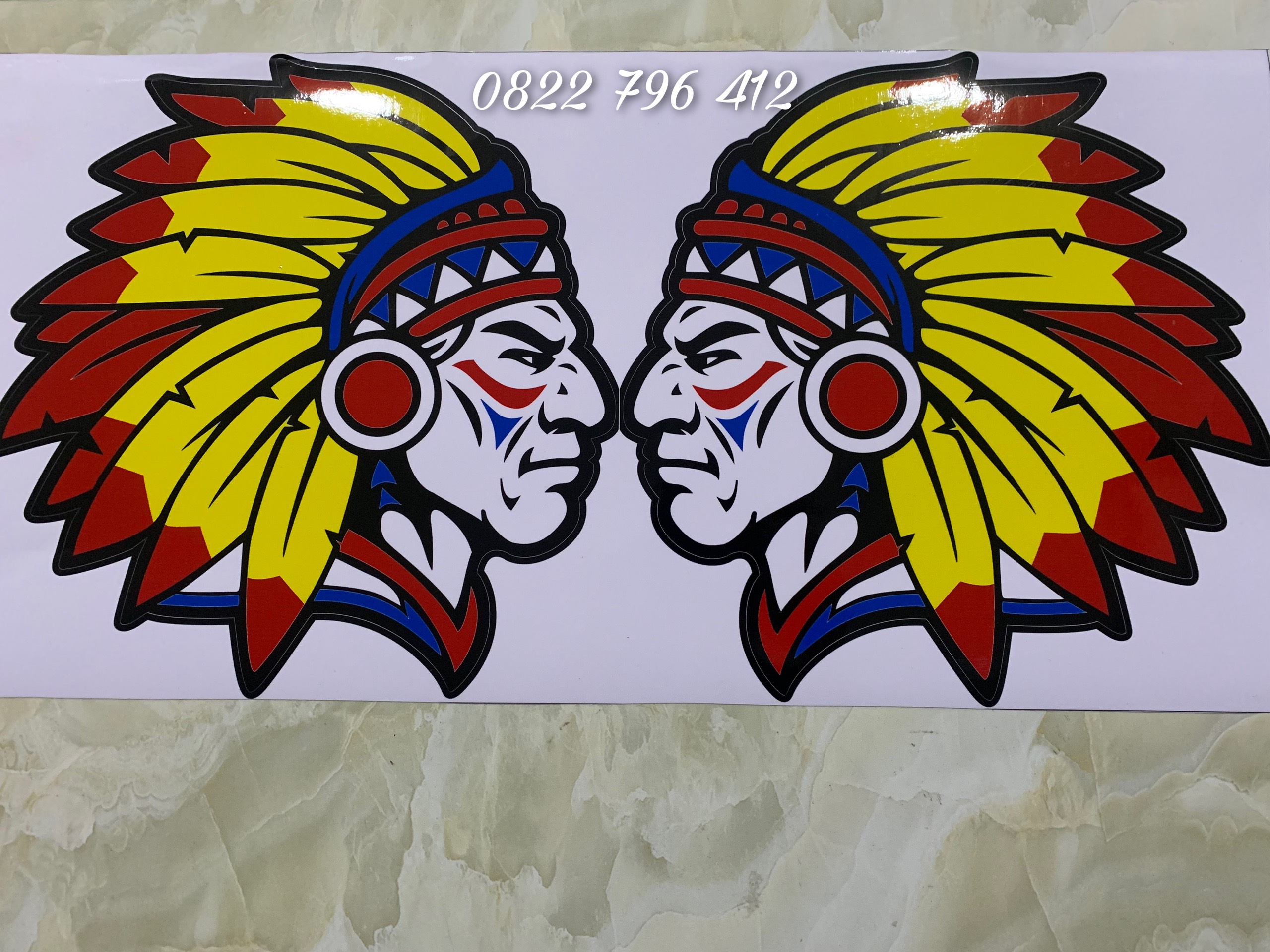 Tem dán thổ dân xe tải, tem xe tải, hình thật 100%