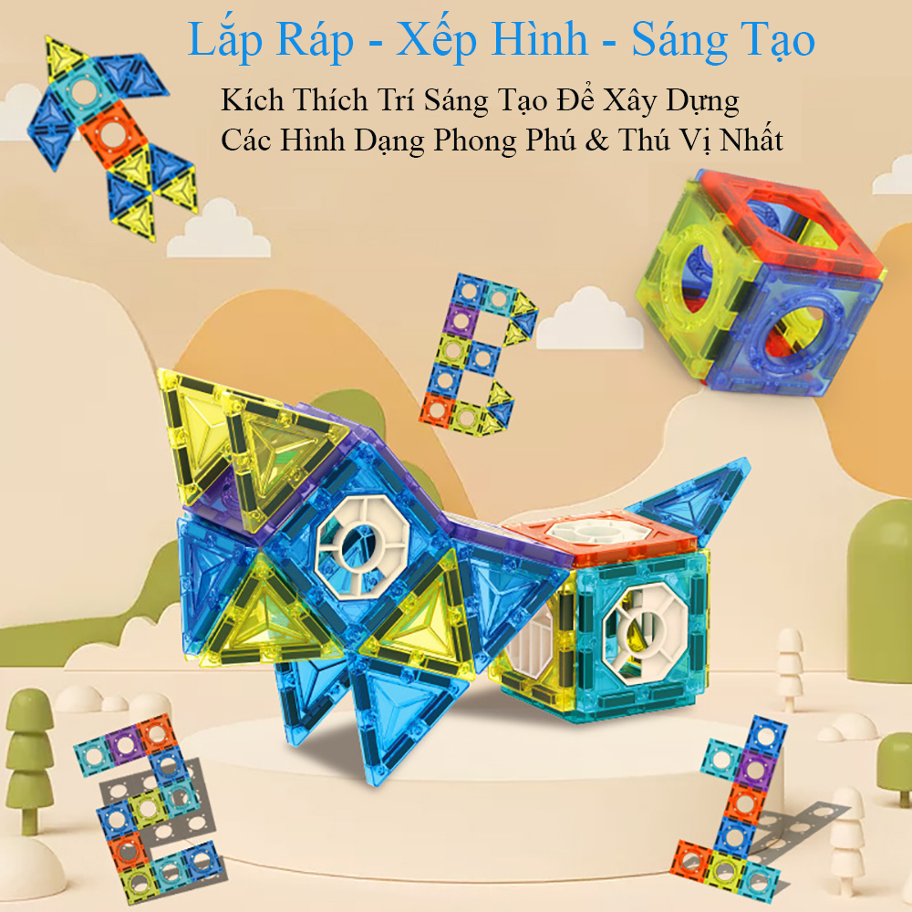 Đồ chơi trẻ em xếp hình nam châm từ tính cao cấp. Đồ chơi phát triên tư duy logic khơi nguồn sáng tạo trong bé.