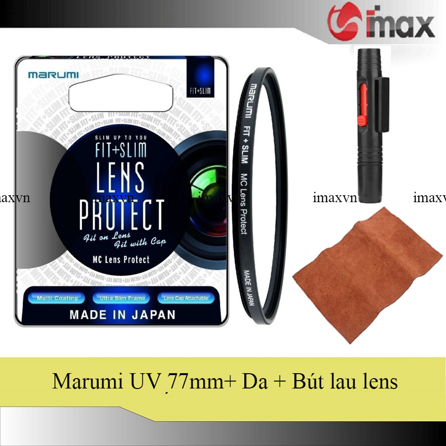 Kính lọc Filter Marumi Fit & Slim Lens Protect 77mm + Bút lau lens