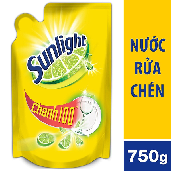 [HCM]Nước rửa chén Sunlight Chanh 100 chiết xuất chanh tươi túi 725ml