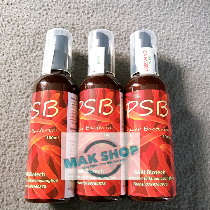 Men Vi Sinh Vi Khuẩn Quang Hợp Psb Chai Xịt 100ml Cho Hồ Cá Cảnh, Hồ Thủy Sinh