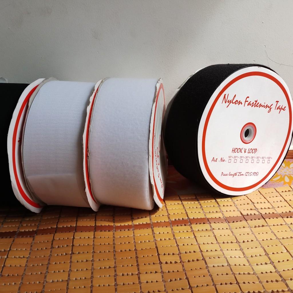 [HCM]Dán sé Băng dính gai khóa nhám hiệu HOOK & LOOP (10cm x 1 mét trắng đen)
