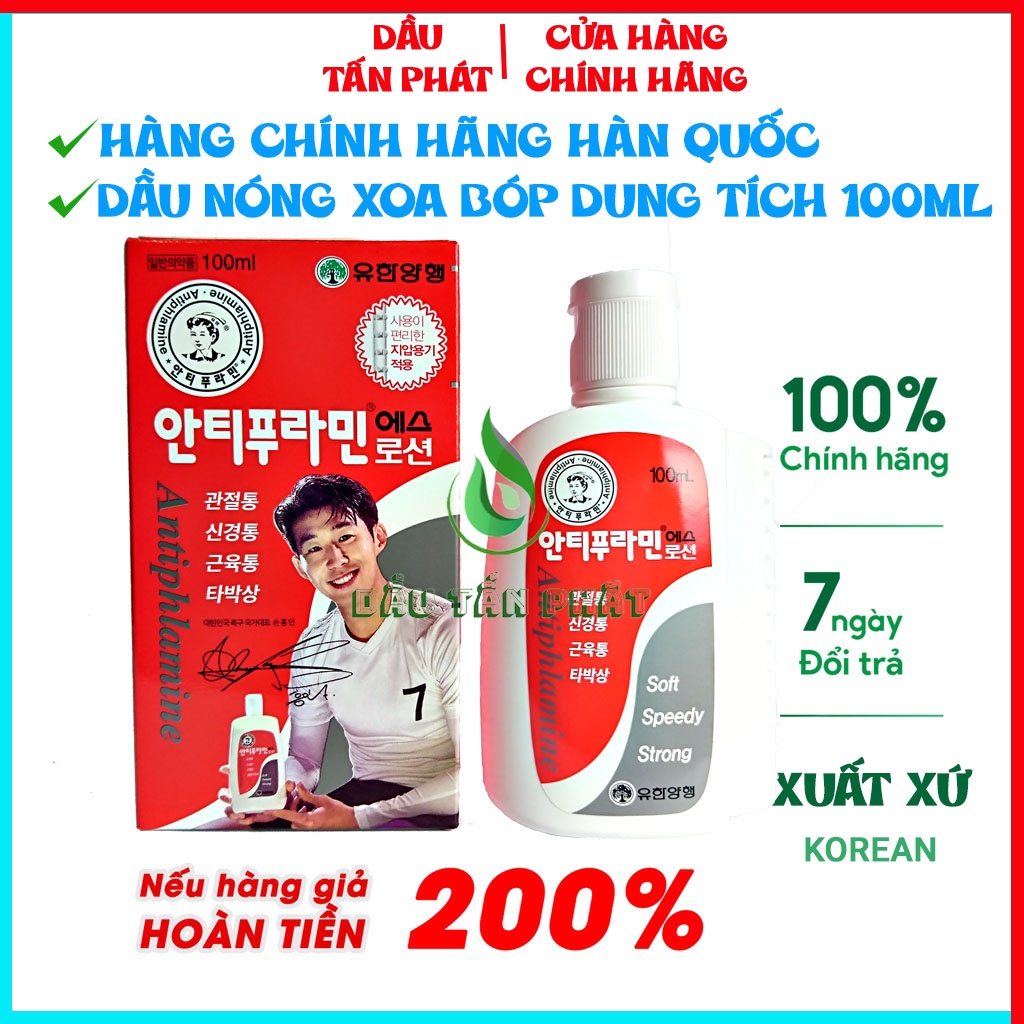 (CHÍNH HÃNG) Dầu Nóng Xoa Bóp Antiphlamine Hàn Quốc 100ml
