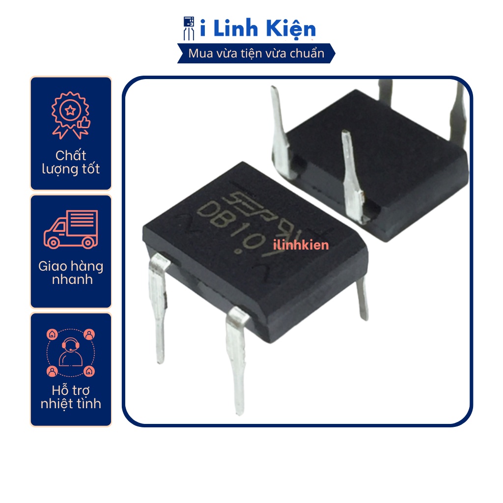 Db107 diode cầu 1a 1000v dip-4