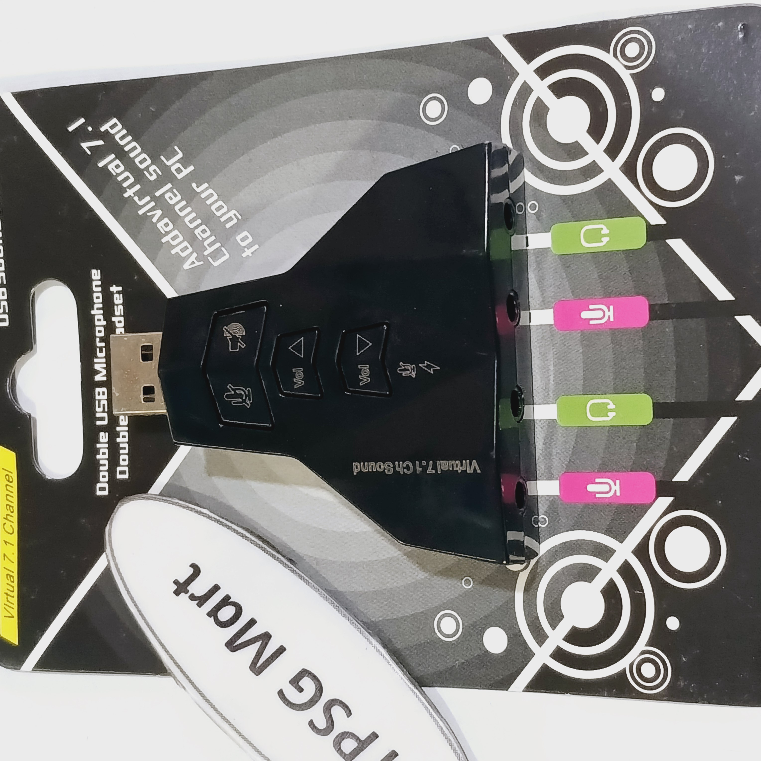 Card âm thanh / USB Sound Card Virtual 7.1 (Dạng phi thuyền 4 lổ)