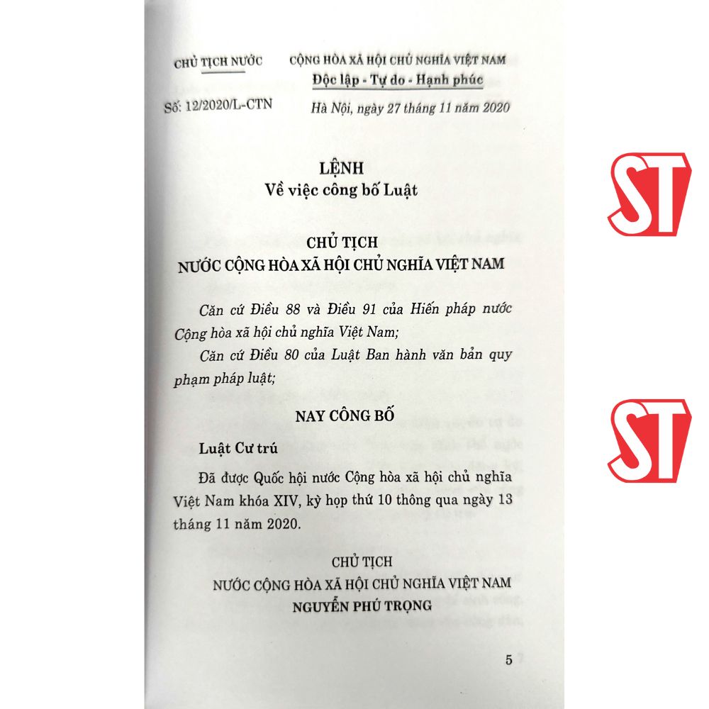 [Sách] Luật Cư trú - NXB CTQG Sự Thật