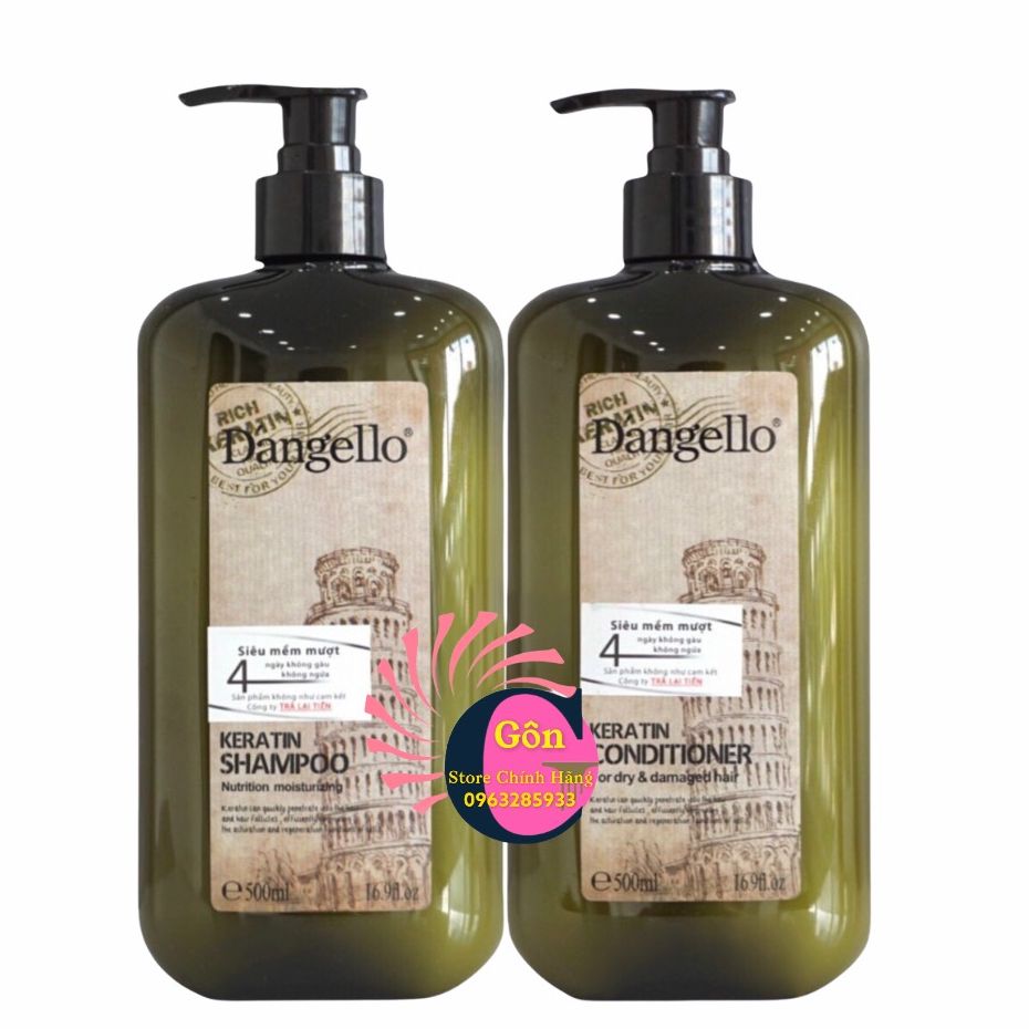Dầu gội xả siêu mượt Dangello Keratin , gội xả phục hồi siêu mượt - gội xả D'angello chính hãng