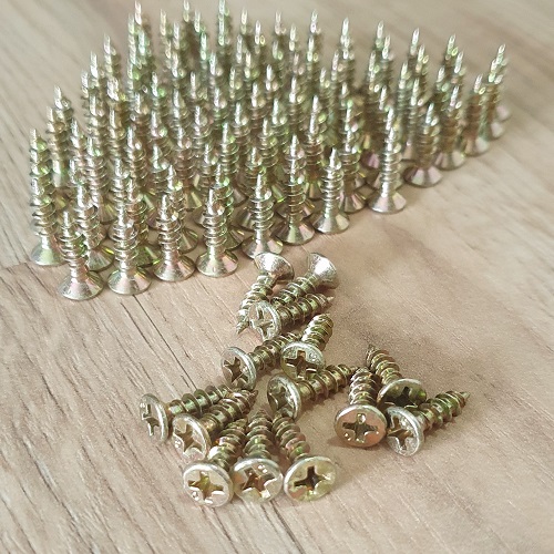 [HCM]100 Con Vít Bắt Gỗ Vàng Đầu Bằng Kích Thước 4x15mm Màu Vàng