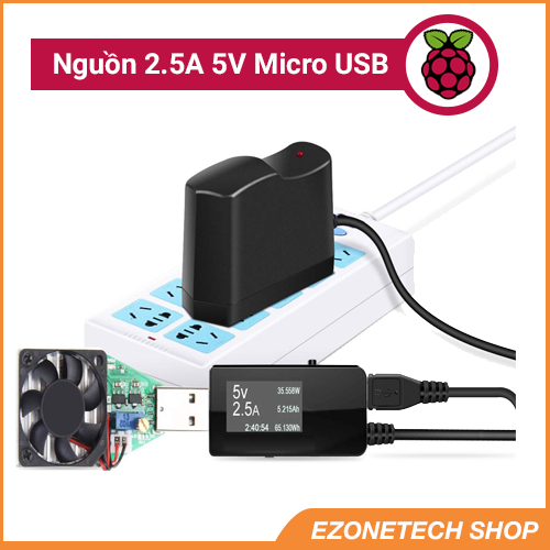 [HCM]Nguồn Cấp Máy Tính Nhúng Raspberry Pi Micro USB 5V 2500mA