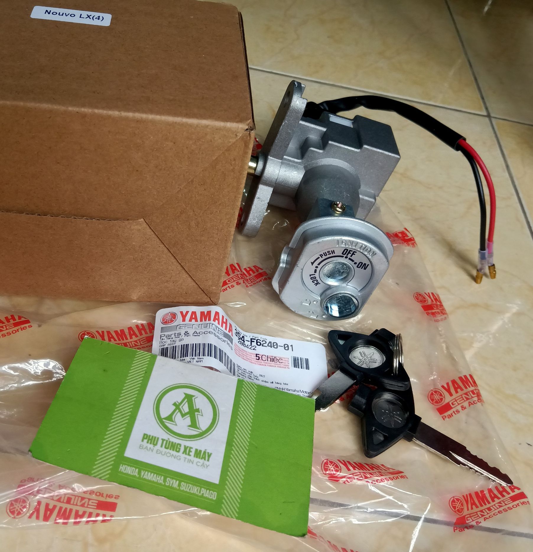 Bộ ổ khoá xe nouvo 4 hàng loại 1