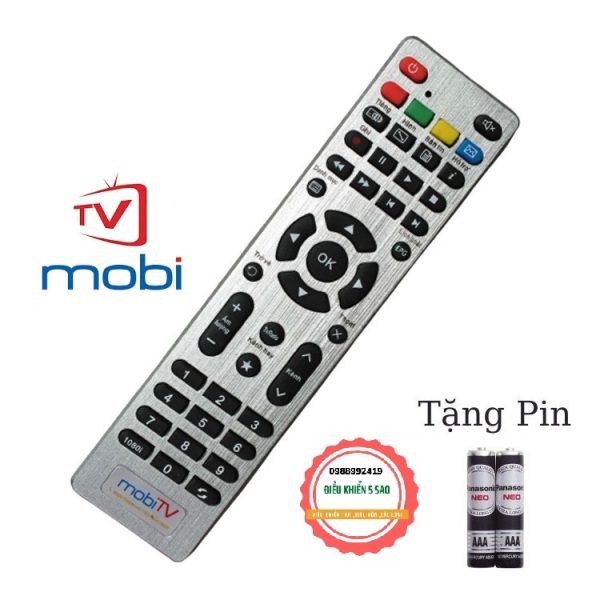 Điều khiển mobiTV loại tốt zin theo máy - Tặng kèm pin chính hãng - Remote MobiTV - Remote đầu thu MobiTV loại tốt thay thế khiển zin theo máy