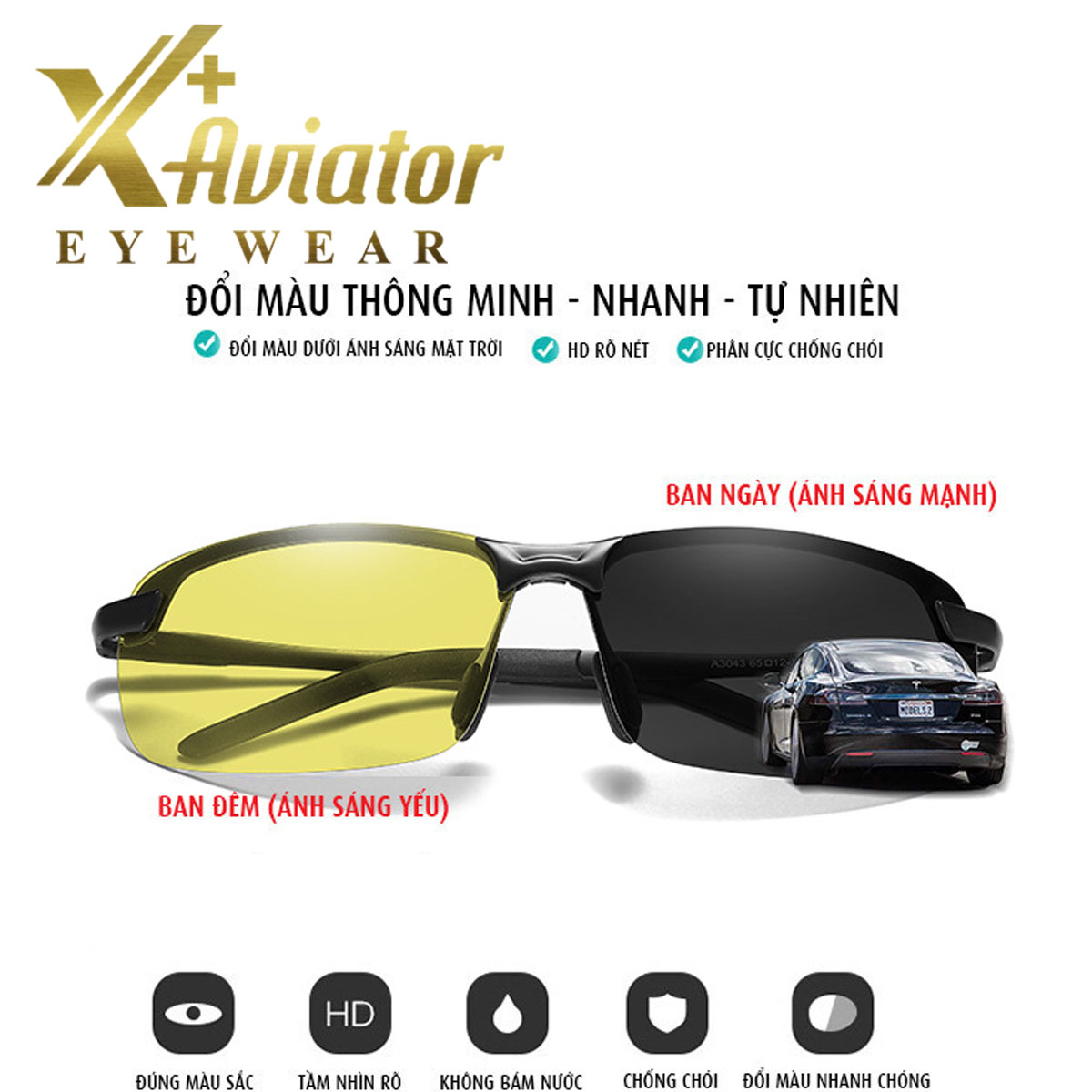 🕶️ Kính Mát Đổi Màu Nam Nữ AVIATOR 8003 – Gọng Nhôm Magiê Siêu Nhẹ, Tròng Polarized Chống Lóa & UV400