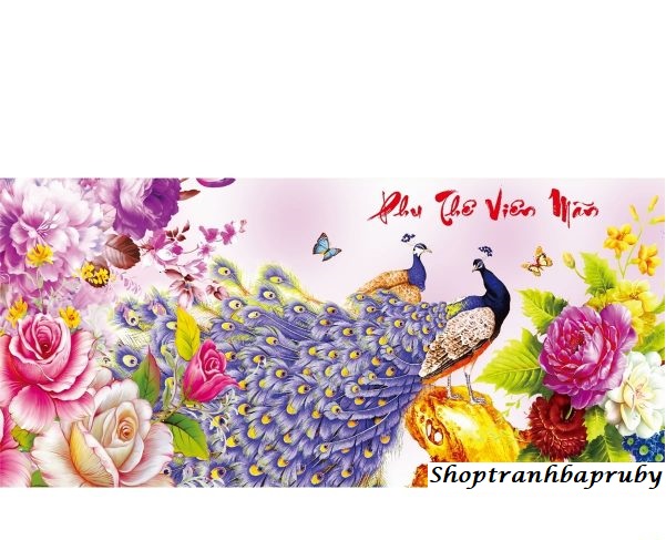 [HCM]Tranh đính đá Phu Thê Viên Mãn kích thước lớn ✅120×60 cm -️ VS046