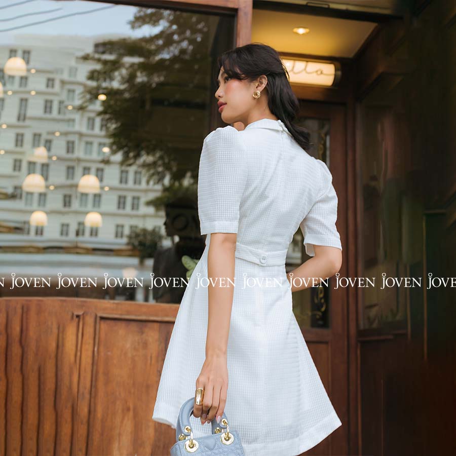 Đầm vest cổ sam xanh lá, trắng, đen Joven