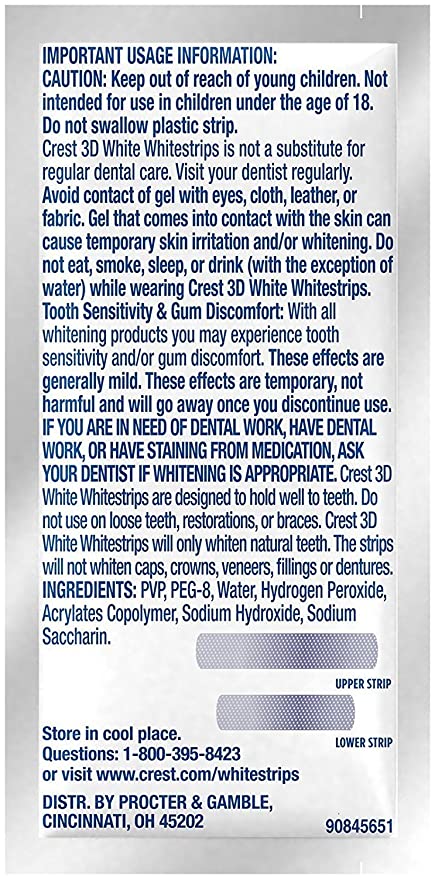 Miếng dán trắng răng Crest 3D White Professional Effects hộp 20 ngày