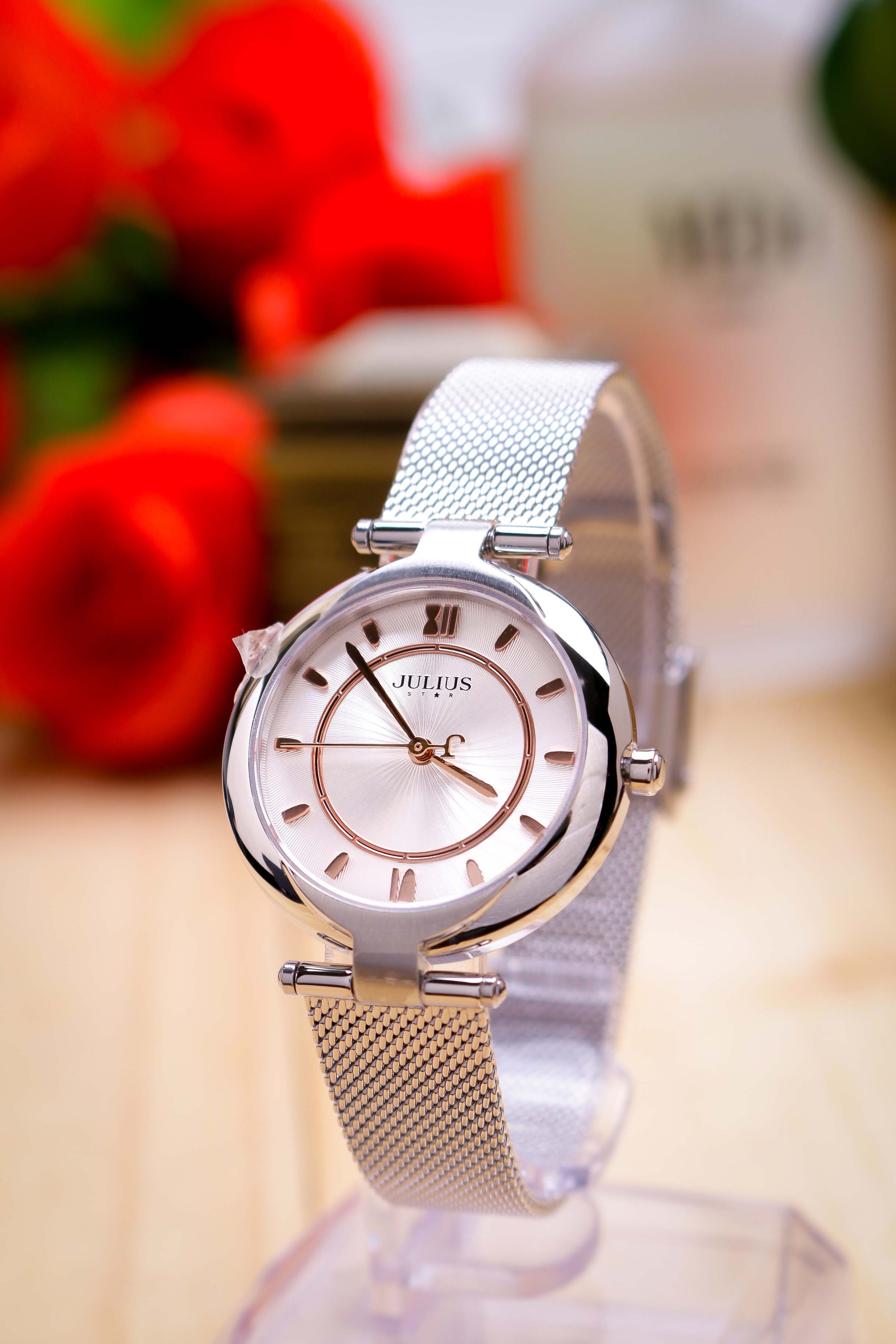 Đồng Hồ Nữ JS-028A Kính Sapphire Julius Star Hàn Quốc (Bạc)