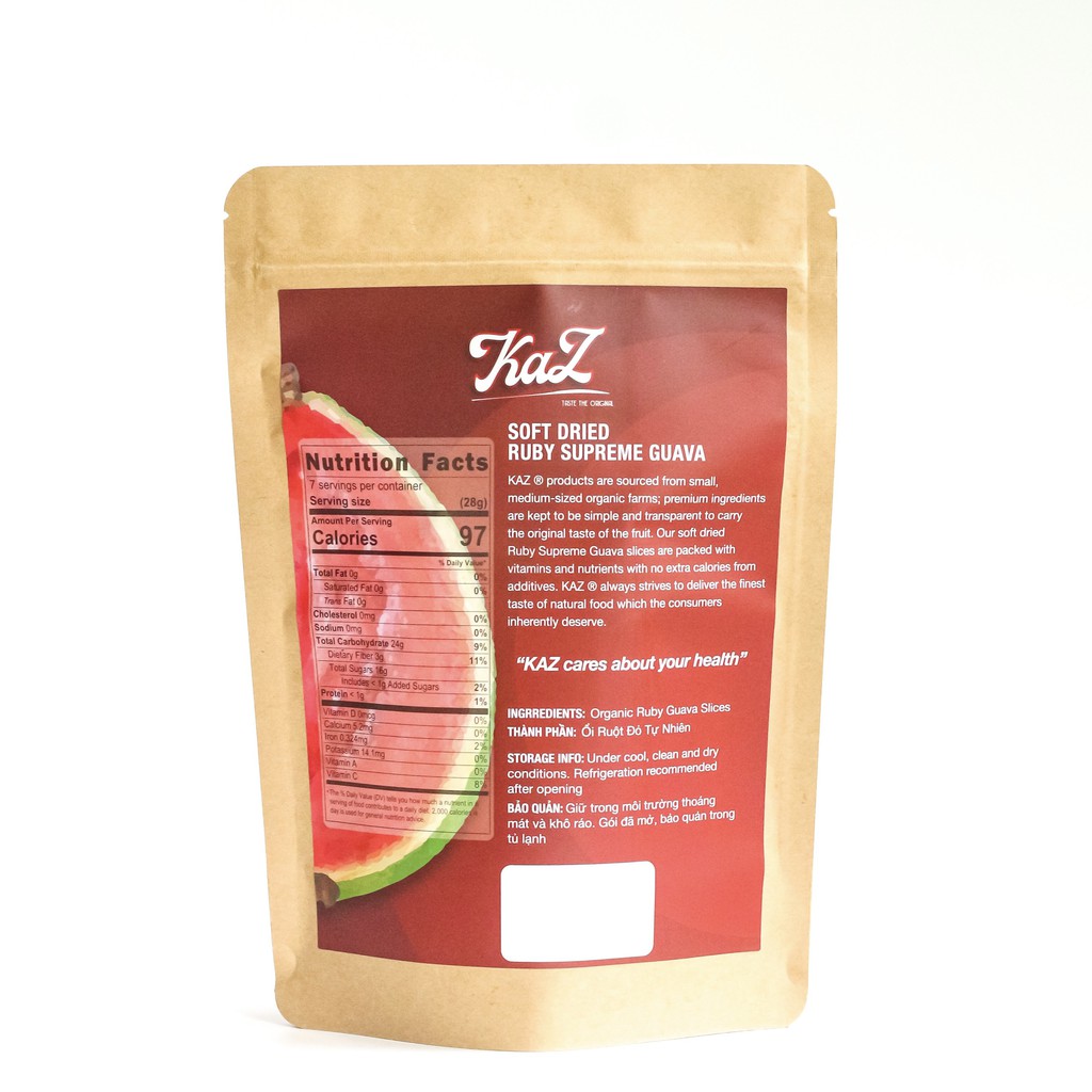 Ổi Ruby Sấy Dẻo, Ngọt Tự Nhiên KAZ 100G - Soft Dried Guava