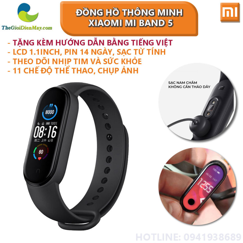 Đồng Hồ Thông Minh Xiaomi Mi Band 5 - Bảo Hành 12 Tháng - Shop Thế Giới Điện Máy