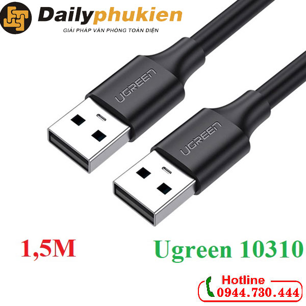 Cáp usb 2.0 2 đầu đực dài 1.5m ugreen xịn, dây usb 2 đầu đực 1.5m