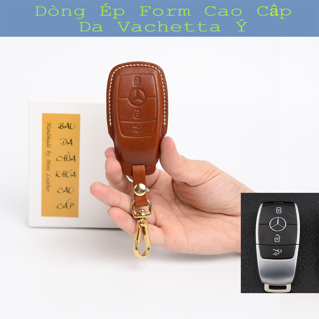 Bao da chìa khóa mercedes 💎da thật 100%💎 bọc chìa khóa xe mercedes mint leather