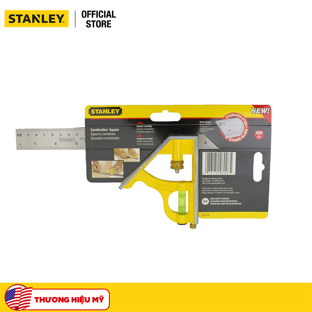 Thước eke thủy cán sắt 12 inch (300 mm) Stanley 46-028