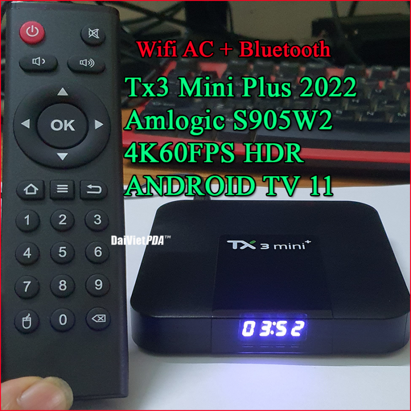 Android TV Box TX3 mini Plus 2022 - Dual Wifi Bluetooth, Android 11, Amlogic S905W2